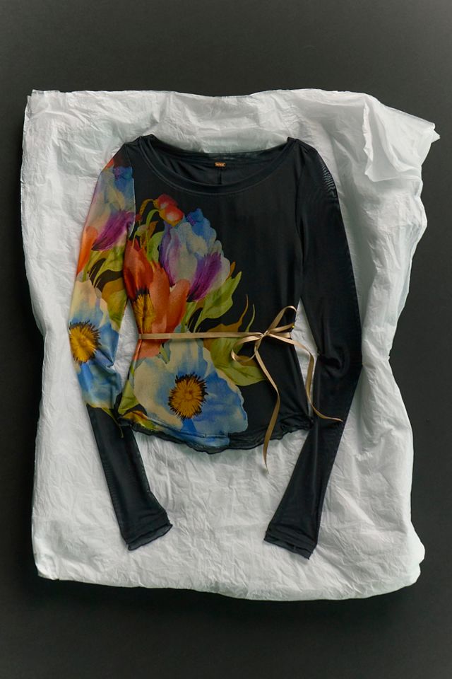 Lilly Printed Boat Neck Long Sleeve Top #3