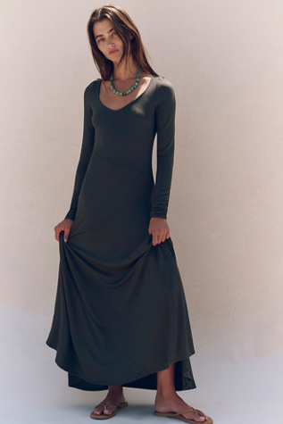 Tatiana Maxi Dress by free-est at Free People in Army Green, Size: Medium