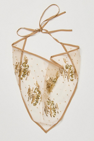 Carnegie Beaded Hair Scarf at Free People in Gold