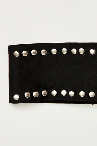 Женские аксессуары для волос Free People Abbey Studded Soft Headband, цвет: Чёрный / Серебристый — фото 2