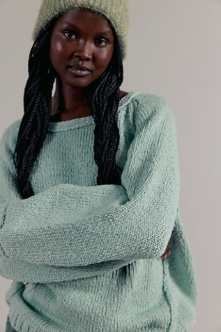 Magnolia Knit Pullover by Free People in Green, Size: XS