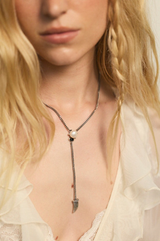FP x Pamela Love Bellona Lariat Necklace at Free People in Silver