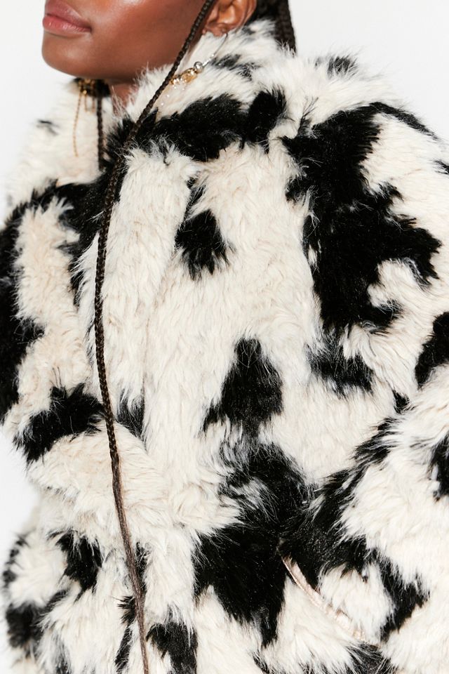 Jade Spotted Faux Fur Coat #1