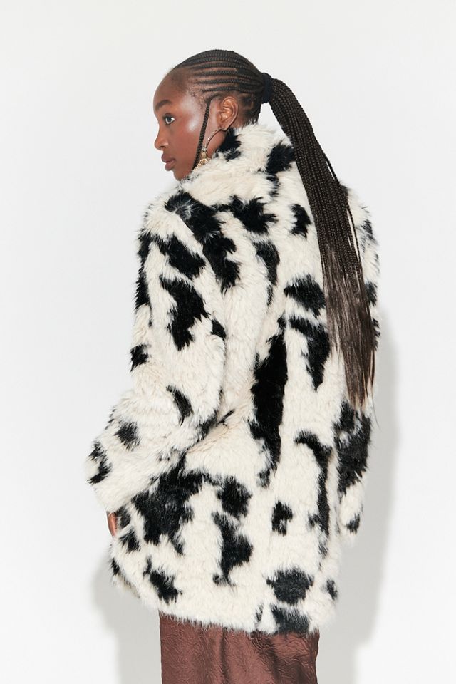 Jade Spotted Faux Fur Coat #2