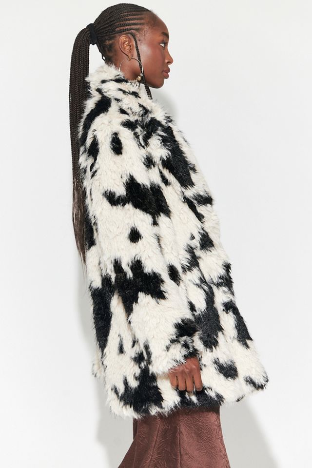 Jade Spotted Faux Fur Coat #3