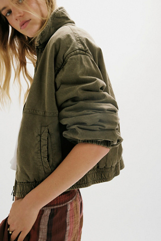 FP One Birdie Washed Jacket at Free People in Green, Size: M