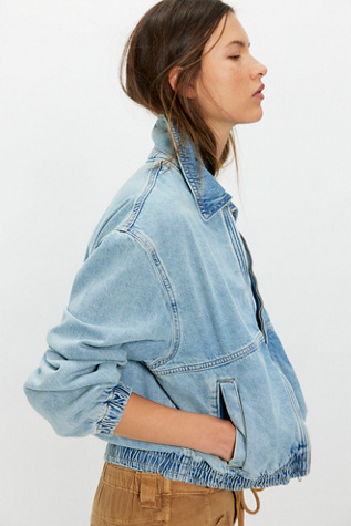 We The Free Birdie Denim Jacket at Free People in Blue, Size: XL