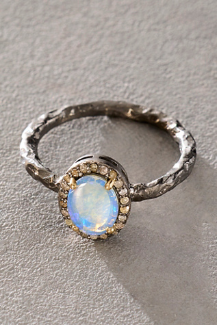 Robindira Unsworth Opal & Diamond Halo Ring