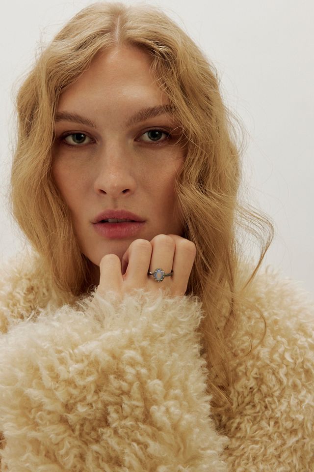 Bague halo opale et diamant Robindira Unsworth #3