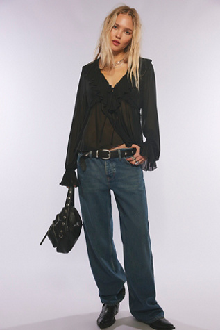 Женский топ Free People Fearless Long Sleeve Top, цвет: Чёрный — фото 3