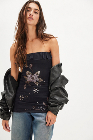 Fawn Embellished Tube Top by Free People in Black, Size: S