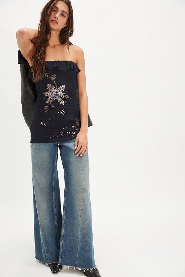 Haut tube embelli fauve #2