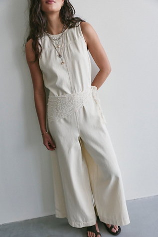 We The Free Do No Wrong Jumpsuit at Free People in Ecru, Size: Medium