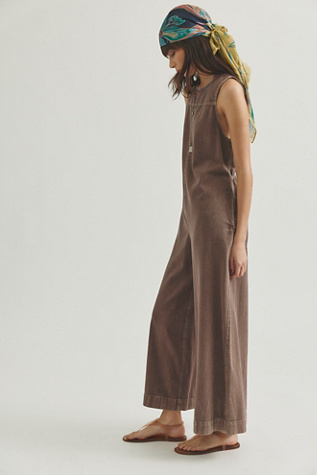 We The Free Do No Wrong Jumpsuit at Free People in Coffee Cream, Size: Large