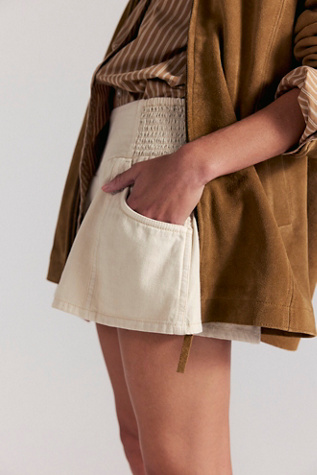 We The Free Luna Pull-On Shorts at Free People in White, Size: XL