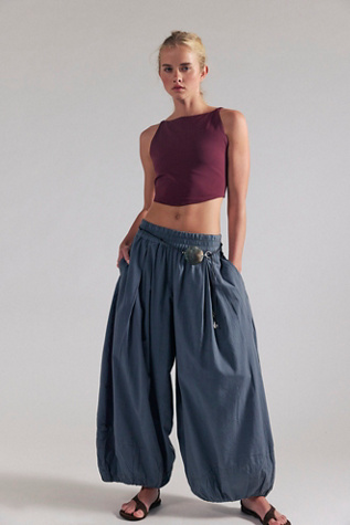 Moonflower Pull-On Balloon Pants by Free People in Grey, Size: S