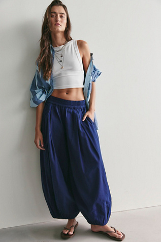 Moonflower Balloon Trousers at Free People in Celestial Indigo, Size: XL