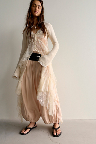 Moonflower Balloon Trousers at Free People in Silver Peony, Size: XL