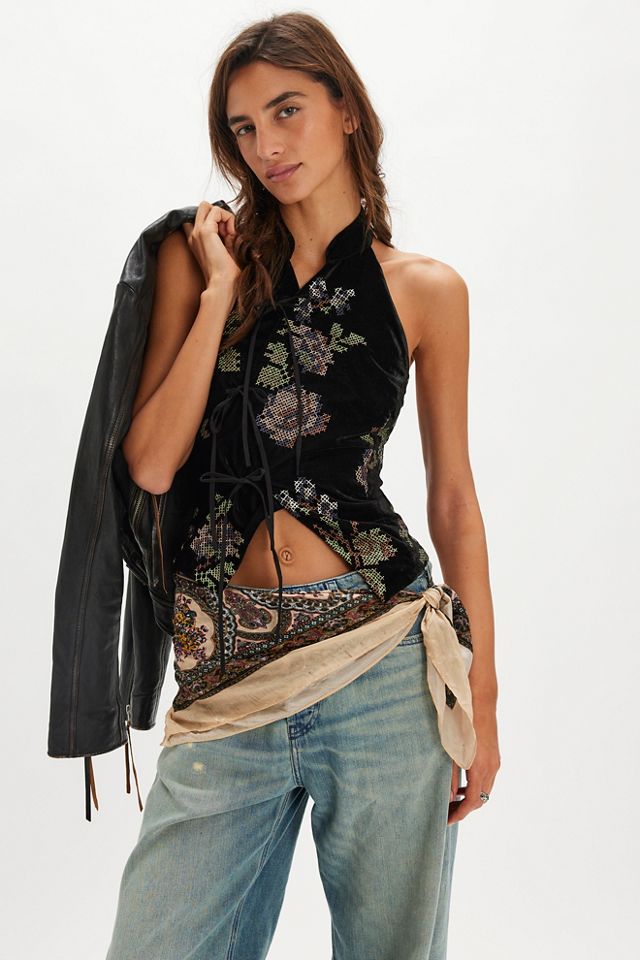 Violet Embroidered Vest #1