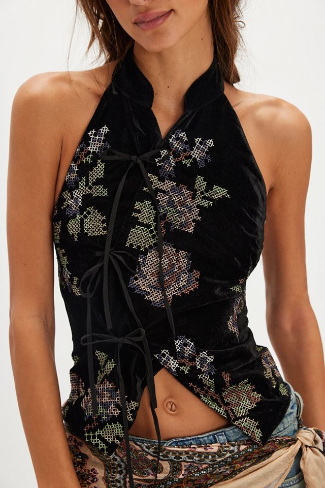 Violet Embroidered Vest #3