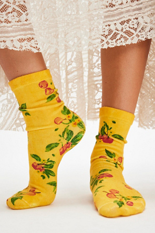 Magnolia Pearl Cerise Socks at Free People in Yellow