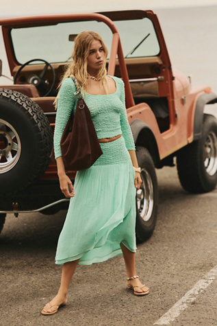 Pucker Me Up Midi Skirt Set
