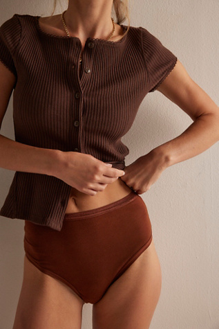 High-Rise Brief Undies by Subset at Free People in Brown, Size: S