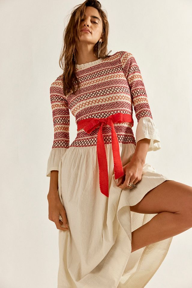 Guiding Star Smocked Midi Dress