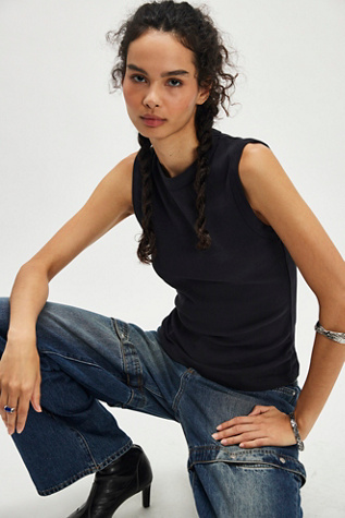 We The Free Atlas Tank Top at Free People in Black, Size: XS