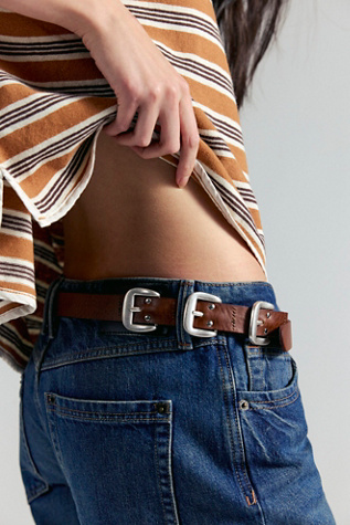 Bronte Buckle Belt by Free People in Brown, Size: S-M/P-M
