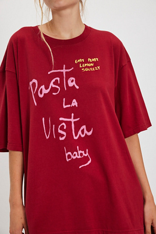 Sabbi Pasta La Vista Tee at Free People in Red, Size: XL