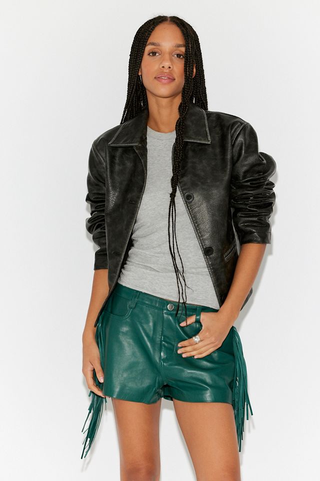 Muuba Leather Fringe Shorts #2