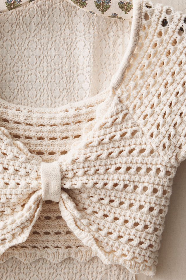 FP MART: Vintage: The Originals Cropped Crocheted Sweater #2