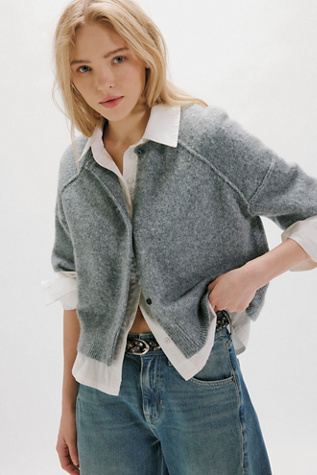 See Me SoftSpun Cardigan by Free People in Grey, Size: S