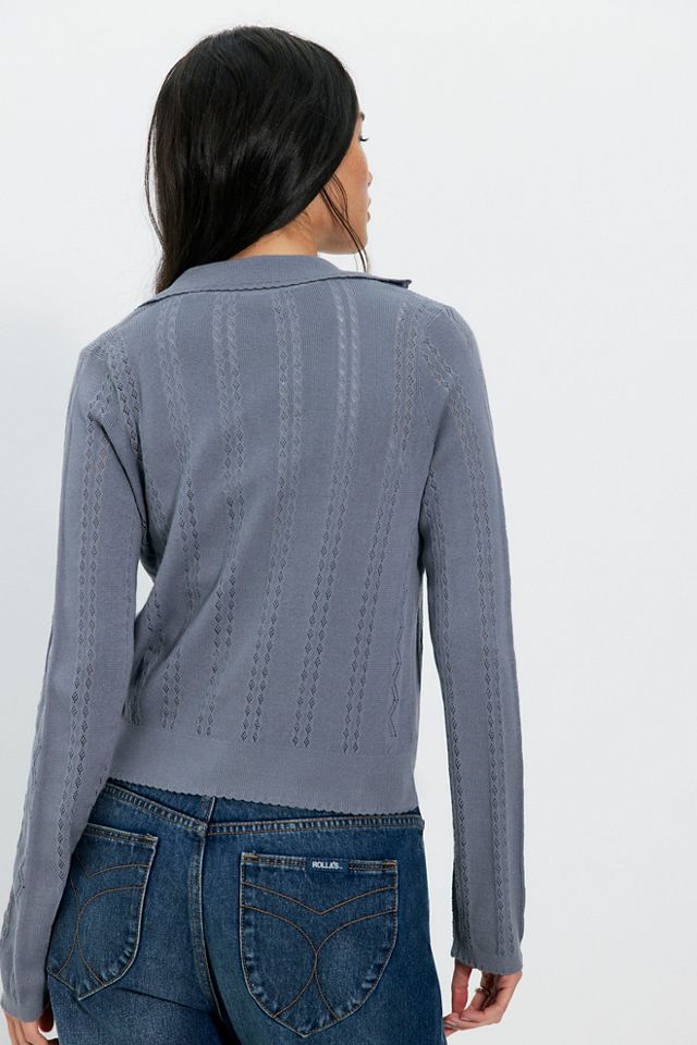 Madi Pointelle Knit Polo #1