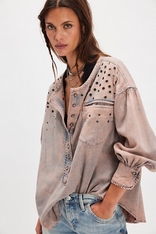 Tricia Fix Studded Denim Dreaming Top