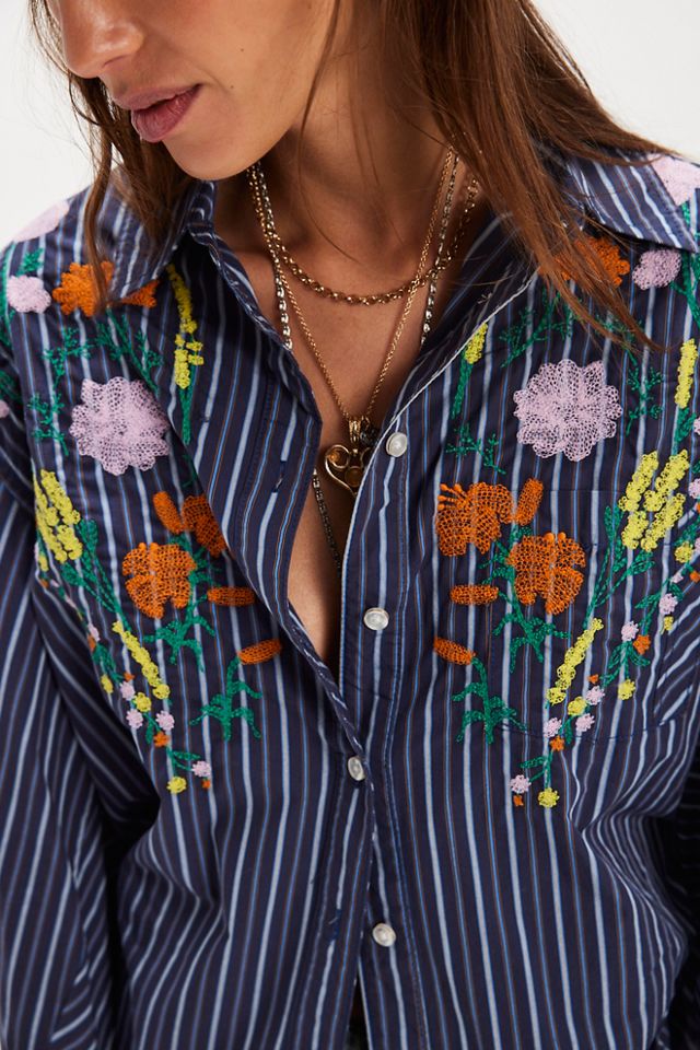Tricia Fix Embroidered Sabine Striped Top #2