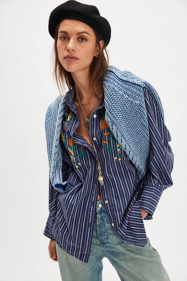 Tricia Fix Embroidered Sabine Striped Top #3