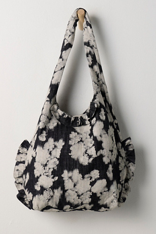 Anna Sui Rose Illusion Ruffle Bag by Free People in Black