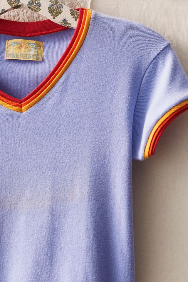 FP MART: Vintage: The Originals V-Neck Striped Collar Tee #2