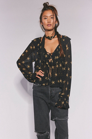 Fearless Long Sleeve Printed Top