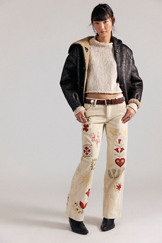 We The Free Tennessee Low-Rise Embroidered Corduroy Jeans