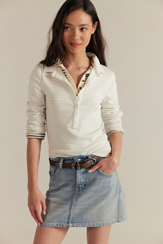 We The Free Tessa Polo at Free People in White, Size: XS