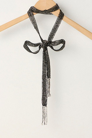 Lola Embellished Skinny Scarf at Free People in Black