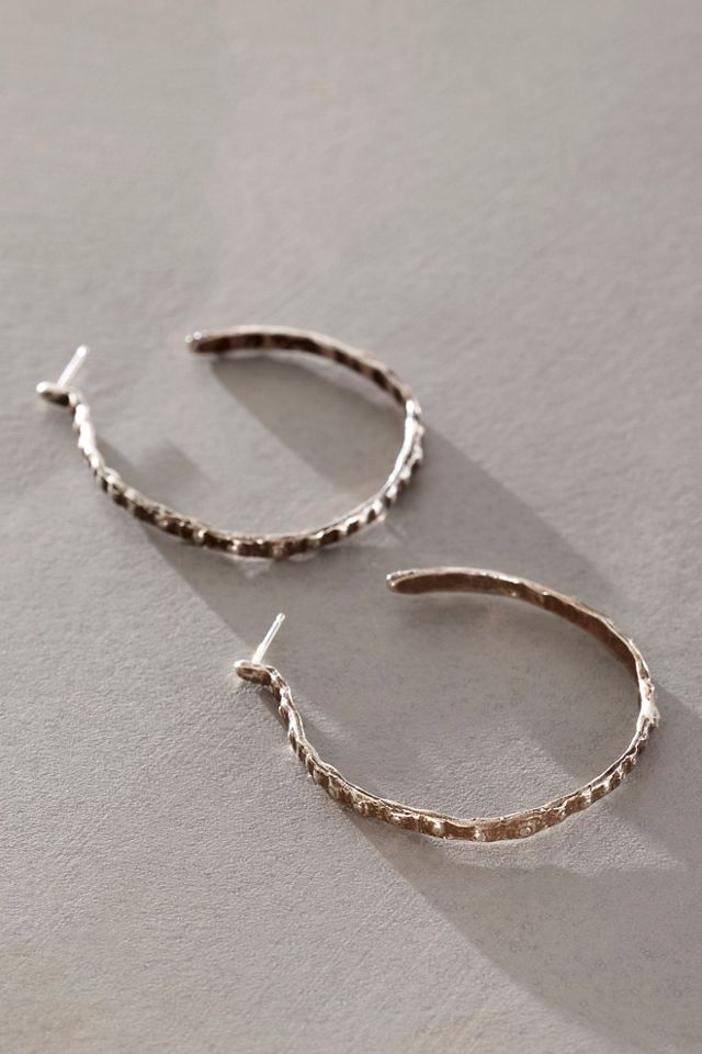 Lauren Wolf Silver Skinny Sea Urchin Hoops #1