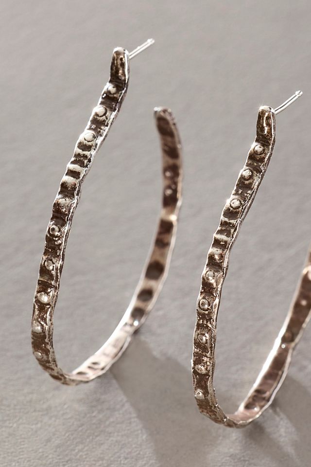 Lauren Wolf Silver Skinny Sea Urchin Hoops #2