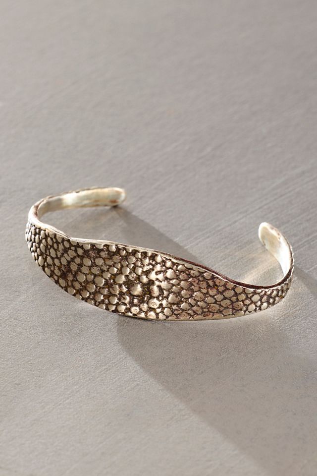 Bracelet manchette en pastenague argenté Lauren Wolf #1