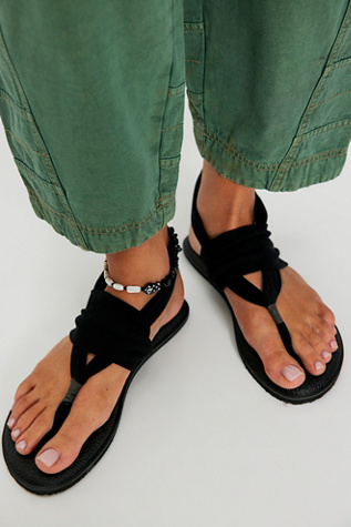 Sanuk Yoga Sling 2 Sandals at Free People in Black, Size: US 10