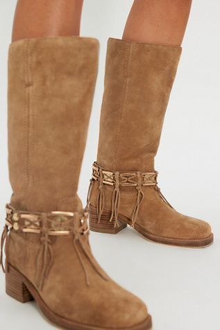 Freefall Fringe Equestrian Boots by Bronx at Free People in Tan, Size: EU 40