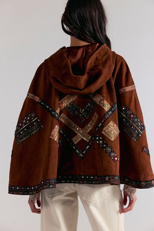 Nigel Preston Suede Embroidered Cape #1